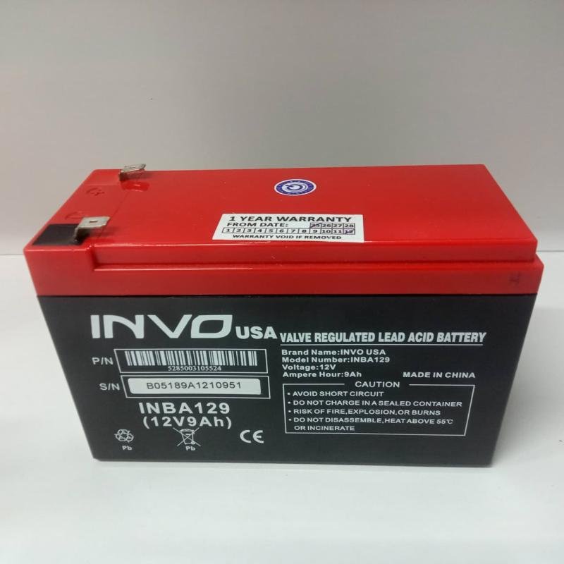 INVO USA Valve Regulated Lead Acid Battery 12V 9Ah
